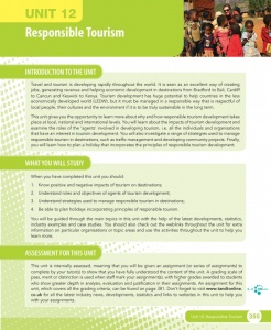 Unit 12 Responsible Tourism eUnit (2010 specifications)