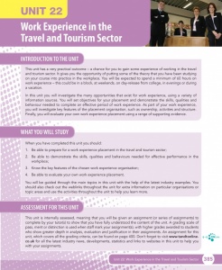 Unit 22 Work Experience in the Travel and Tourism Sector eUnit (2010 specifications)