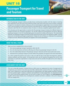 Unit 16 Passenger Transport for Travel and Tourism eUnit (2010 specifications)