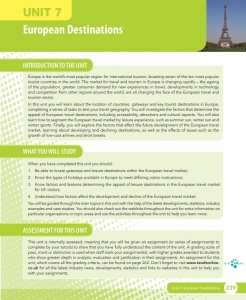 Unit 7 European Destinations eUnit (2010 specifications)