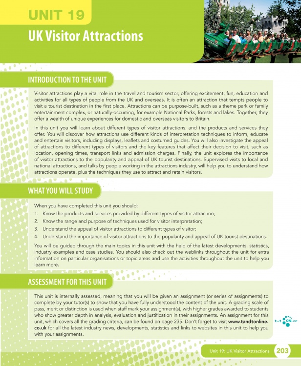 Unit 19 UK Visitor Attractions eUnit (2010 specifications)